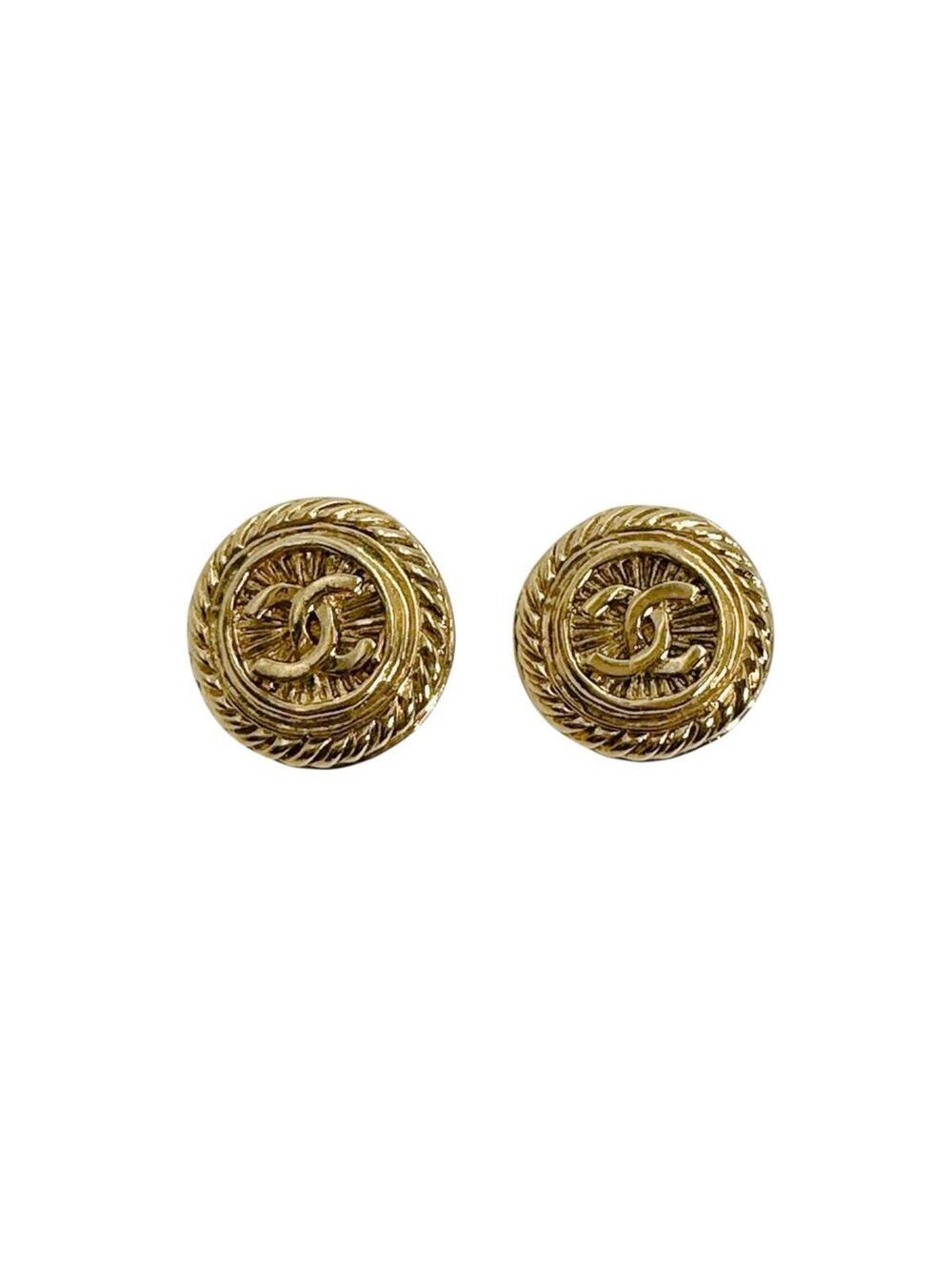 Chanel Cc Logo Clip-On Earrings Gold- #208944C74B